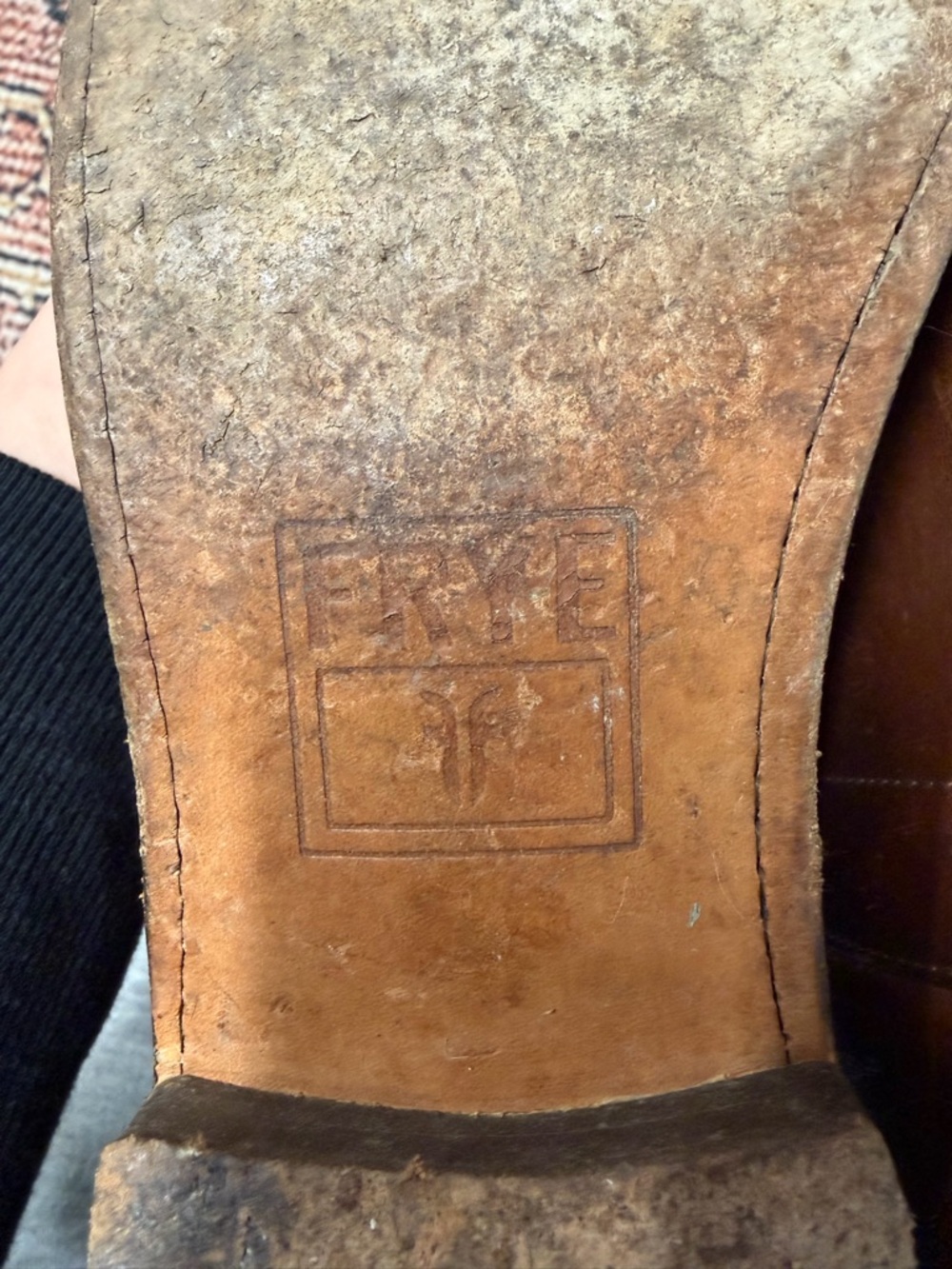 Frye Paige Leather Tall Riding Boots - Cognac - Picture 9 of 14